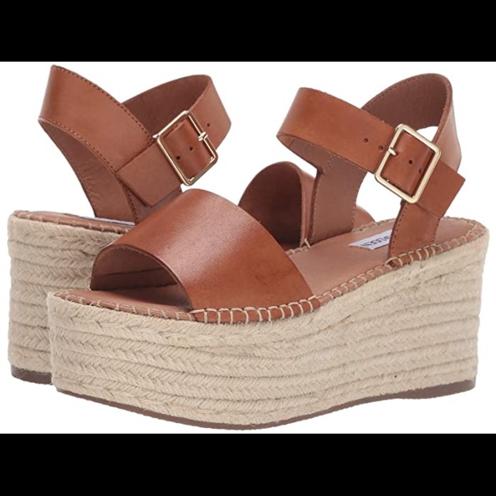 steve madden cabo espadrille wedge in cognac